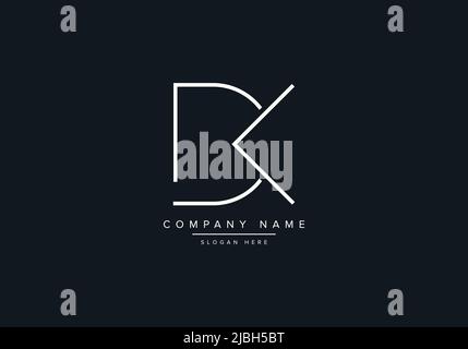monogram DK alphabet  initial line art logo vector, initial logo, logo, logo vector, alphabet, monogram, monogram vector Stock Vector