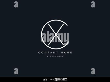 monogram CX alphabet  initial line art logo vector, initial logo, logo, logo vector, alphabet, monogram, monogram vector Stock Vector