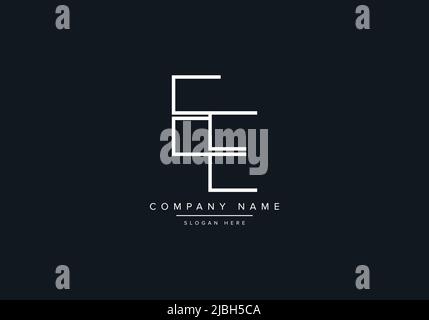monogram EE alphabet  initial line art logo vector, initial logo, logo, logo vector, alphabet, monogram, monogram vector Stock Vector