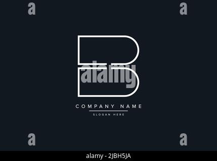monogram EB alphabet  initial line art logo vector, initial logo, logo, logo vector, alphabet, monogram, monogram vector Stock Vector