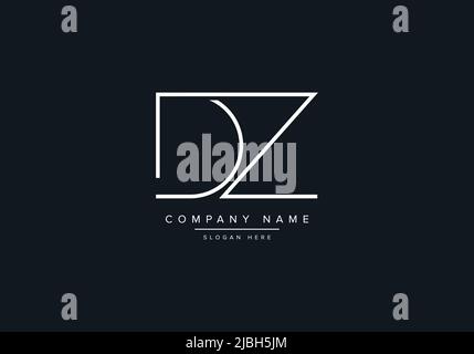 monogram DZ alphabet  initial line art logo vector, initial logo, logo, logo vector, alphabet, monogram, monogram vector Stock Vector