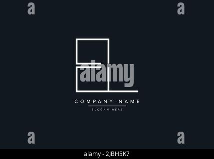 monogram EL alphabet  initial line art logo vector, initial logo, logo, logo vector, alphabet, monogram, monogram vector Stock Vector