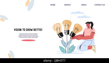 Business project development and startup launching concept for website banner, flat vector illustration. Creating and launching innovative business pr Stock Vector