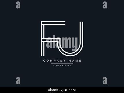 monogram FJ alphabet  initial line art logo vector, initial logo, logo, logo vector, alphabet, monogram, monogram vector Stock Vector