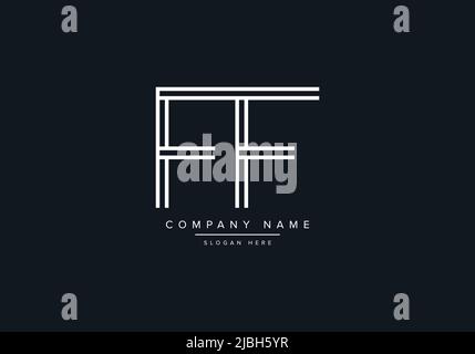 monogram FF alphabet  initial line art logo vector, initial logo, logo, logo vector, alphabet, monogram, monogram vector Stock Vector