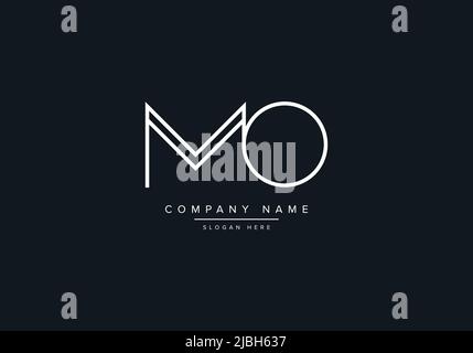 monogram MO alphabet  initial line art logo vector, initial logo, logo, logo vector, alphabet, monogram, monogram vector Stock Vector