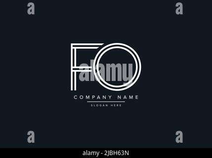 monogram FO alphabet  initial line art logo vector, initial logo, logo, logo vector, alphabet, monogram, monogram vector Stock Vector
