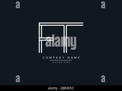 monogram FT alphabet  initial line art logo vector, initial logo, logo, logo vector, alphabet, monogram, monogram vector Stock Vector