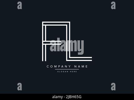 monogram FL alphabet  initial line art logo vector, initial logo, logo, logo vector, alphabet, monogram, monogram vector Stock Vector