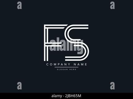 monogram FS alphabet  initial line art logo vector, initial logo, logo, logo vector, alphabet, monogram, monogram vector Stock Vector