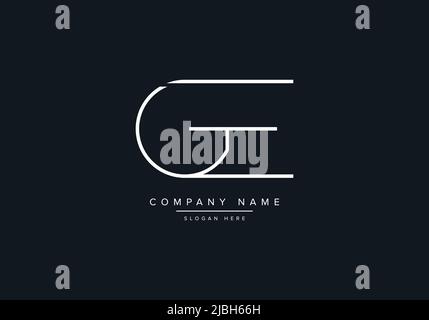 monogram GE alphabet  initial line art logo vector, initial logo, logo, logo vector, alphabet, monogram, monogram vector Stock Vector