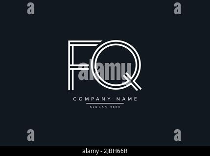 monogram FQ alphabet  initial line art logo vector, initial logo, logo, logo vector, alphabet, monogram, monogram vector Stock Vector