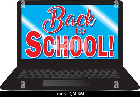 Back to school laptop graphic Stock Vector
