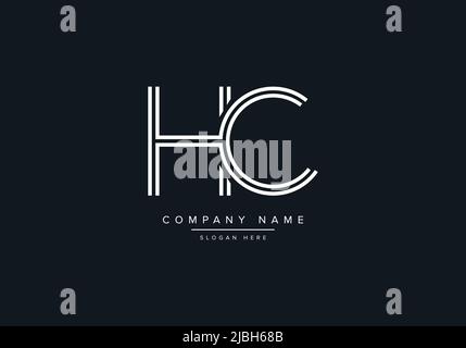monogram HC alphabet  initial line art logo vector, initial logo, logo, logo vector, alphabet, monogram, monogram vector Stock Vector
