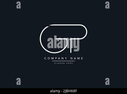 monogram GP alphabet  initial line art logo vector, initial logo, logo, logo vector, alphabet, monogram, monogram vector Stock Vector