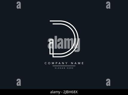 monogram ID alphabet  initial line art logo vector, initial logo, logo, logo vector, alphabet, monogram, monogram vector Stock Vector