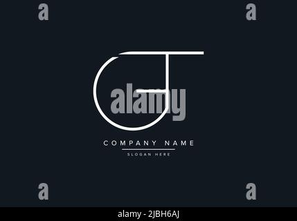 monogram GT alphabet  initial line art logo vector, initial logo, logo, logo vector, alphabet, monogram, monogram vector Stock Vector