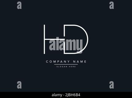 monogram HD alphabet  initial line art logo vector, initial logo, logo, logo vector, alphabet, monogram, monogram vector Stock Vector