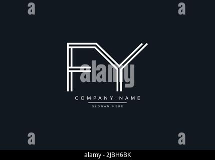 monogram FY alphabet  initial line art logo vector, initial logo, logo, logo vector, alphabet, monogram, monogram vector Stock Vector