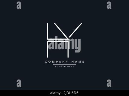 monogram HY alphabet  initial line art logo vector, initial logo, logo, logo vector, alphabet, monogram, monogram vector Stock Vector