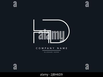 monogram HD alphabet  initial line art logo vector, initial logo, logo, logo vector, alphabet, monogram, monogram vector Stock Vector
