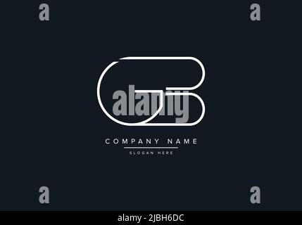 monogram GB alphabet  initial line art logo vector, initial logo, logo, logo vector, alphabet, monogram, monogram vector Stock Vector