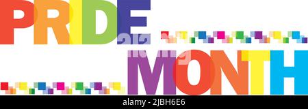 Pride Month Logo Colorful Rainbow Cubes Stock Vector