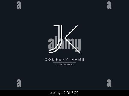alphabet letters monogram icon logo JK Stock Vector