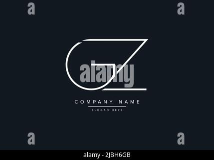 alphabet letters monogram icon logo GZ Stock Vector