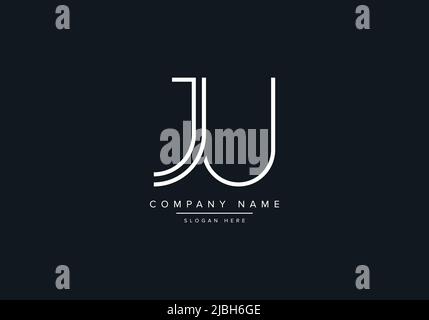 alphabet letters monogram icon logo JU Stock Vector