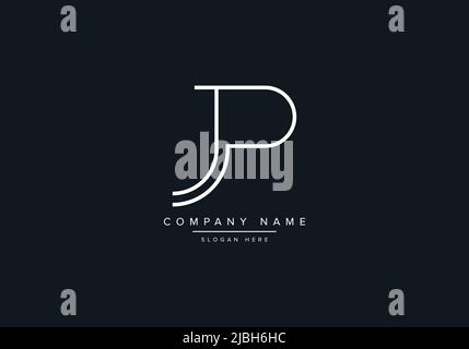 alphabet letters monogram icon logo JP Stock Vector