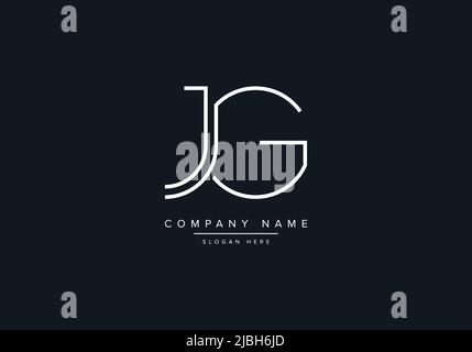 alphabet letters monogram icon logo JG Stock Vector