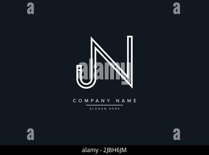 alphabet letters monogram icon logo JN Stock Vector