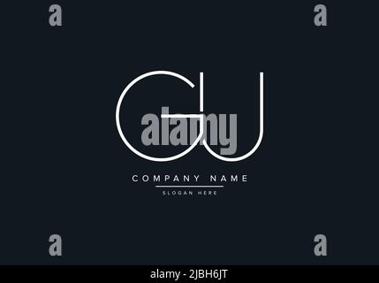 alphabet letters monogram icon logo GU Stock Vector