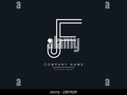 alphabet letters monogram icon logo JF Stock Vector