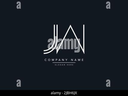 alphabet letters monogram icon logo JW WJ Stock Vector