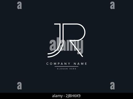 alphabet letters monogram icon logo JR Stock Vector