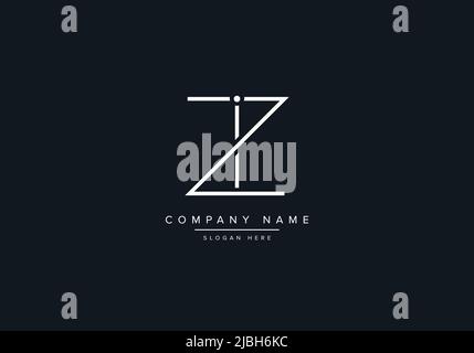 alphabet letters monogram icon logo IZ Stock Vector