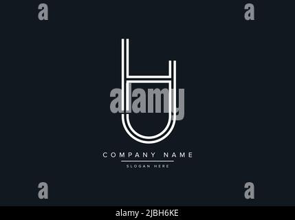 alphabet letters monogram icon logo HU Stock Vector