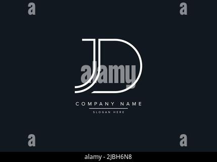 alphabet letters monogram icon logo JD Stock Vector