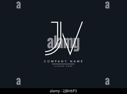 alphabet letters monogram icon logo JV Stock Vector