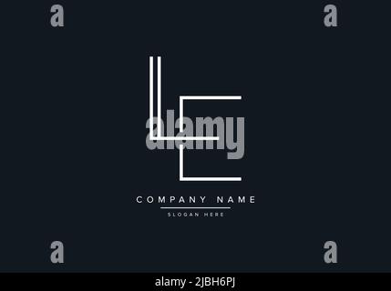 alphabet letters monogram icon logo LE Stock Vector