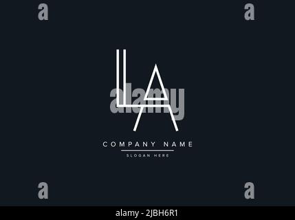 alphabet letters monogram icon logo LA Stock Vector