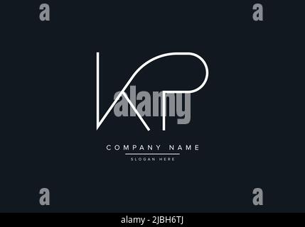 alphabet letters monogram icon logo KP Stock Vector