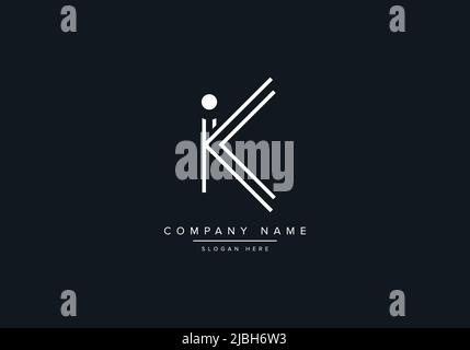 alphabet letters monogram icon logo IK Stock Vector