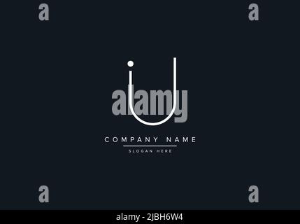 alphabet letters monogram icon logo IU Stock Vector