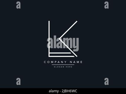 alphabet letters monogram icon logo LK Stock Vector