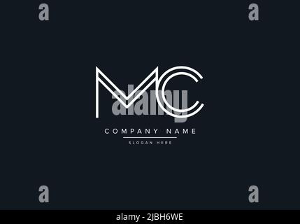 alphabet letters monogram icon logo MC Stock Vector