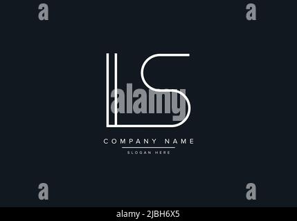 alphabet letters monogram icon logo LS Stock Vector