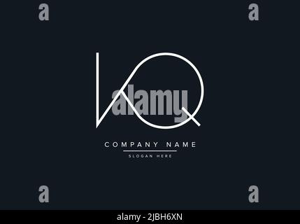 alphabet letters monogram icon logo KQ Stock Vector